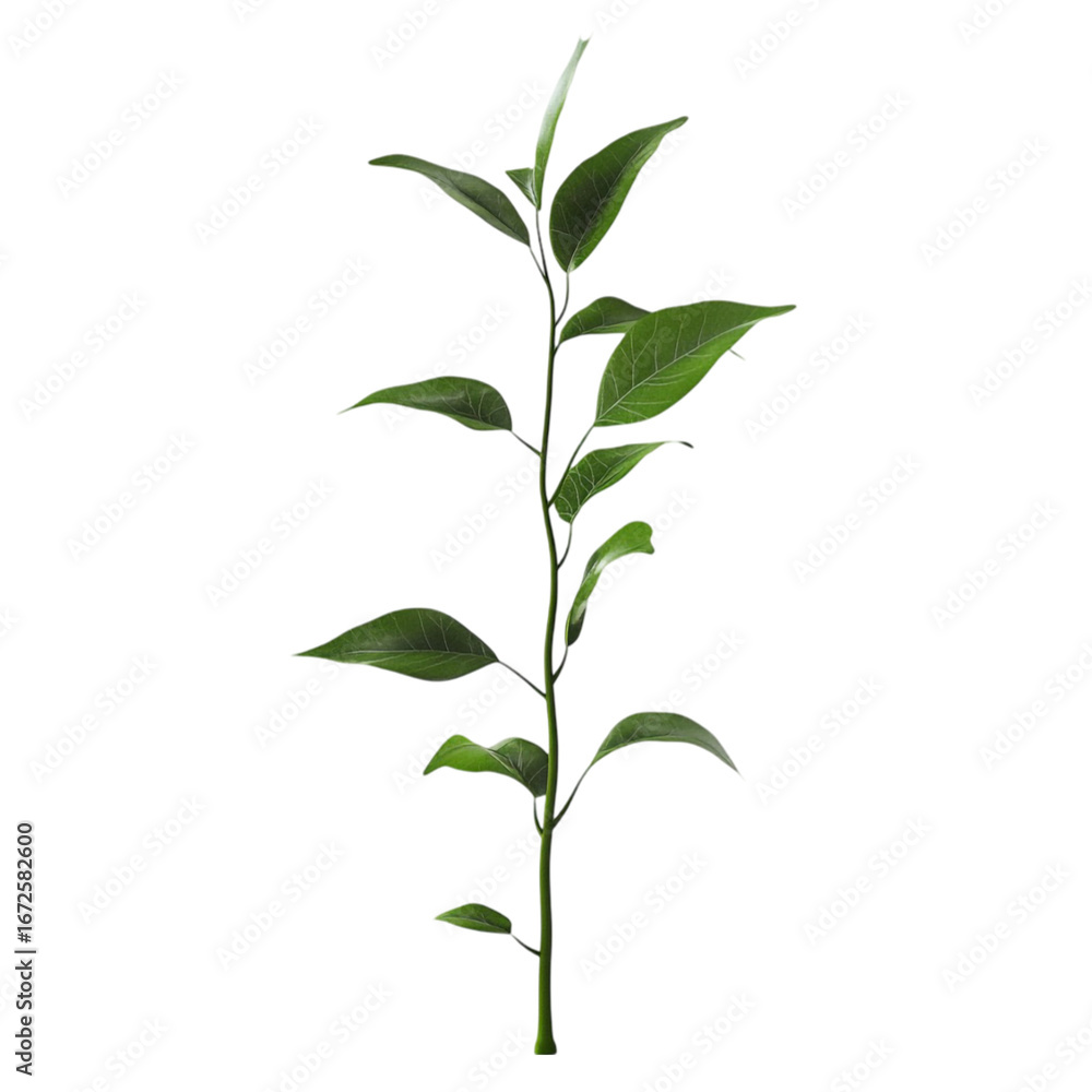 Fototapeta premium Green Plant Emerging Through Abstract Stripes Hopeful Growth