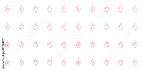 Strawberry seamless pattern on white background. Vector illustration for design.