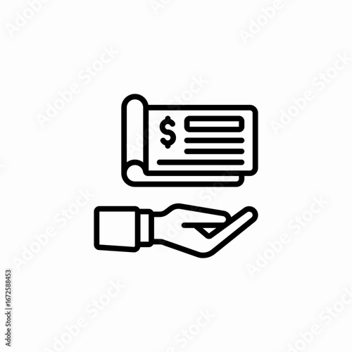 financial document hand icon sign vector