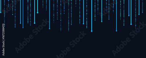 Abstract vector tech backdrop with blue digitized lines and dots on dark background.