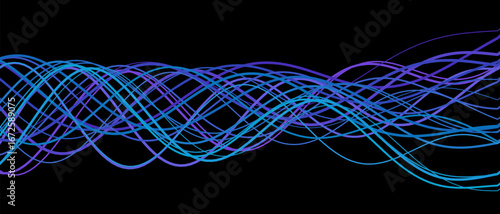 Dynamic vector tech background with vibrant abstract lines on black.