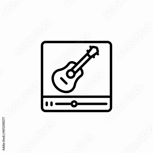 music video tutorial icon sign vector