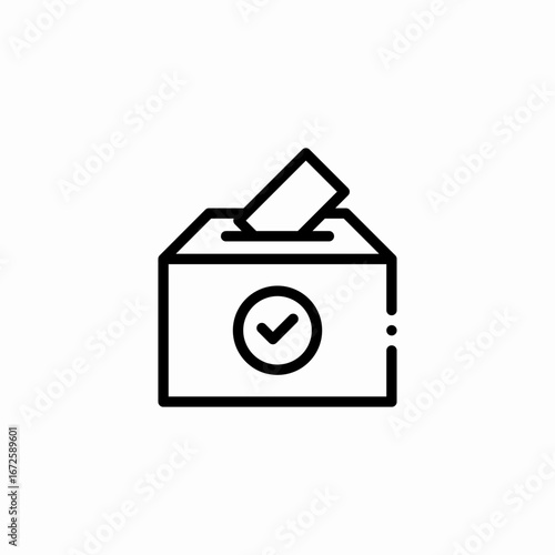vote ballot box icon sign vector