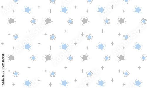 Vector seamless pattern with sprinkle blue and grey stars, nursery good night pajamas print in pastel color , texture, illustration