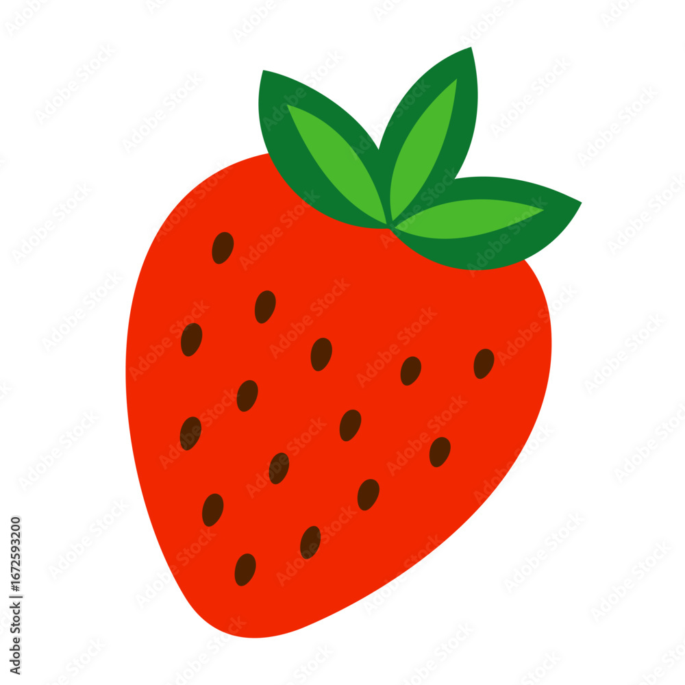 Obraz premium Colored strawberry. Strawberry icon isolated on white background. Vector illustration.