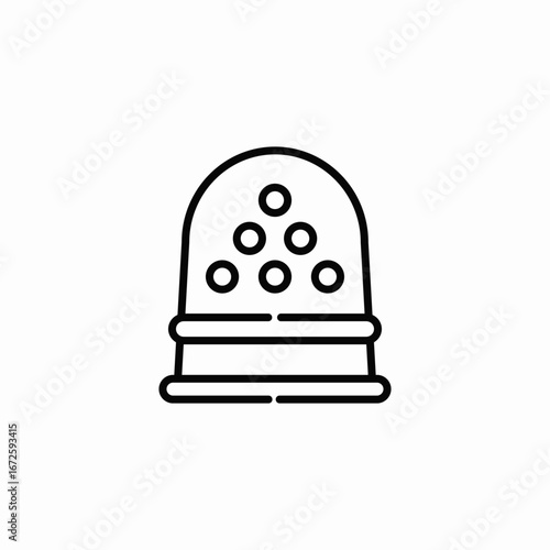 sewing thimble black icon sign vector
