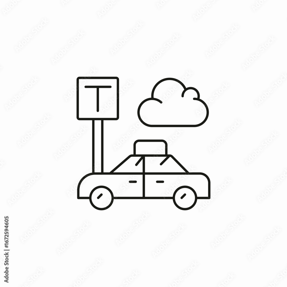 Obraz premium taxi stop icon sign vector