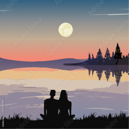 evening by the lake dusk ripples solace