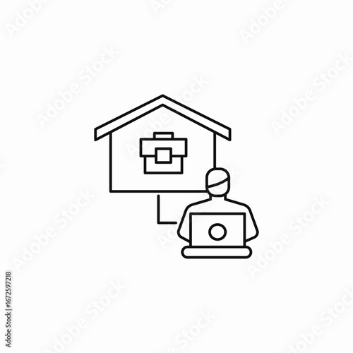working from home icon sign vector