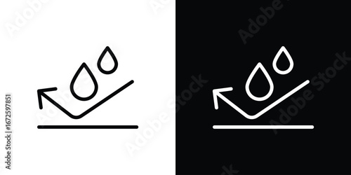 Waterproof icon. Vector linear icon isolated in black and white