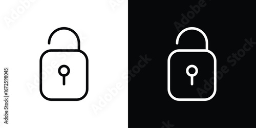Unblocked icon. Vector linear icon isolated in black and white