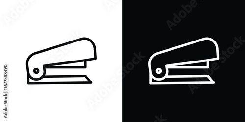Stapler icon. Vector linear icon isolated in black and white