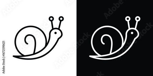 Snail icon. Vector linear icon isolated in black and white