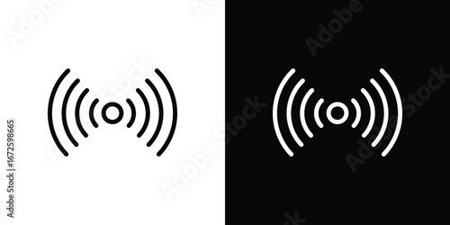 Signal icon. Vector linear icon isolated in black and white