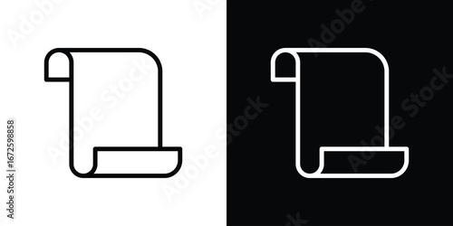 Scroll icon. Vector linear icon isolated in black and white