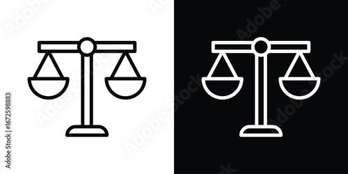 Scale icon. Vector linear icon isolated in black and white