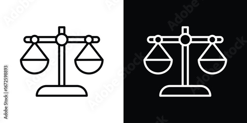 Scale icon. Vector linear icon isolated in black and white