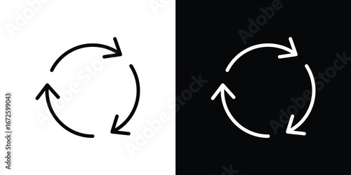 Reuse icon. Vector linear icon isolated in black and white