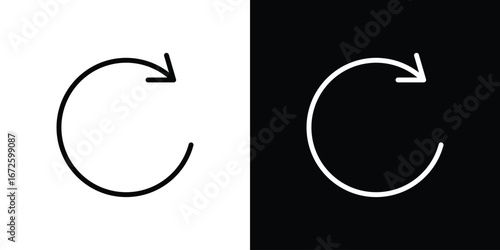 Reset icon. Vector linear icon isolated in black and white