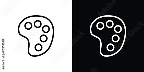 Palette icon. Vector linear icon isolated in black and white