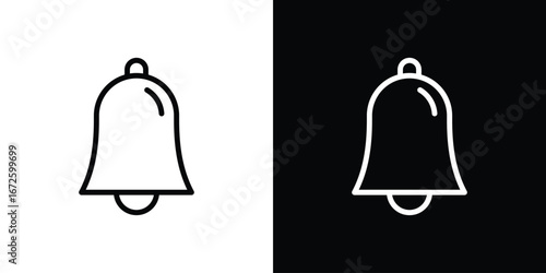 Notification icon. Vector linear icon isolated in black and white