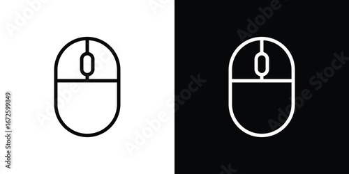 Mouse icon. Vector linear icon isolated in black and white