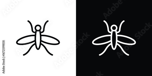 Mosquito icon. Vector linear icon isolated in black and white