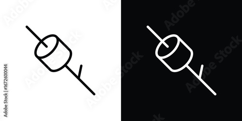 Marshmallow icon. Vector linear icon isolated in black and white