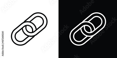 Link icon. Vector linear icon isolated in black and white