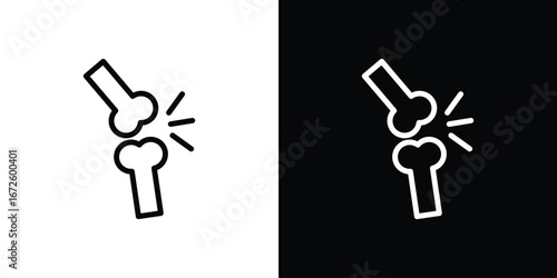 Joint icon. Vector linear icon isolated in black and white