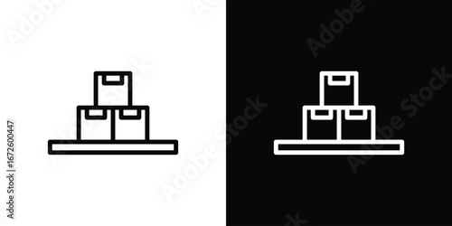 Inventory icon. Vector linear icon isolated in black and white