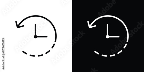History icon. Vector linear icon isolated in black and white