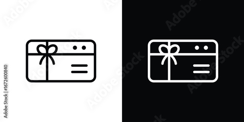 Gift card icon. Vector linear icon isolated in black and white