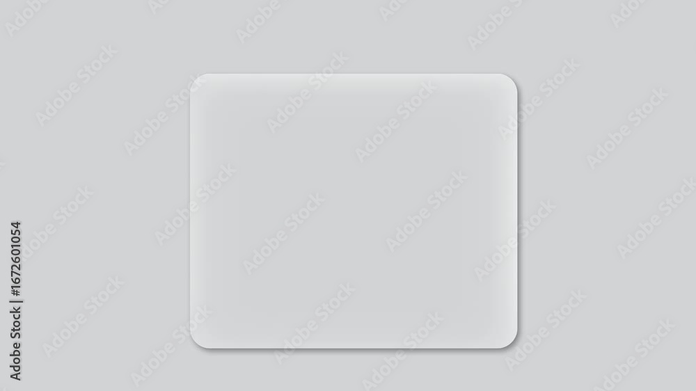 Liquid glass text box bar animation morphing into square shape on grey background and green screen. 4K text box animated perfect for titles, text, tech, and presentations.