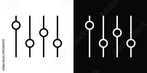 Equalizer icon. Vector linear icon isolated in black and white