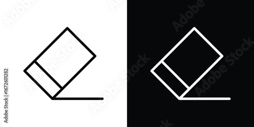 Eraser icon. Vector linear icon isolated in black and white