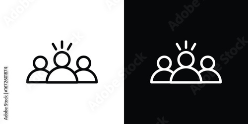 Community icon. Vector linear icon isolated in black and white