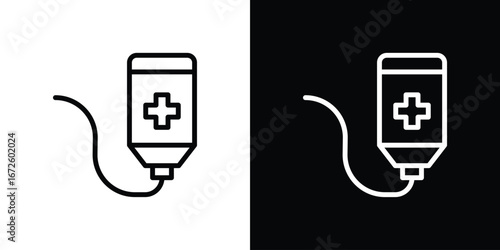 Chemotherapy icon. Vector linear icon isolated in black and white