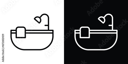 Bathroom icon. Vector linear icon isolated in black and white