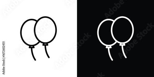 Balloons icon. Vector linear icon isolated in black and white