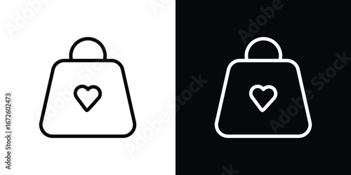 Bag icon. Vector linear icon isolated in black and white