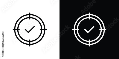 Accuracy icon. Vector linear icon isolated in black and white