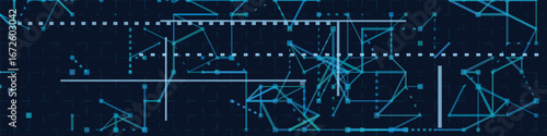 Abstract vector tech background with geometric lines and digital patterns.