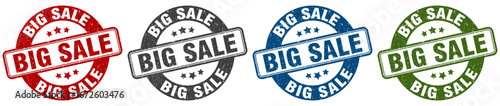 big sale stamp. big sale round stamp set isolated on white background
