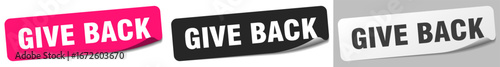 give back sticker. give back sticker set on white background