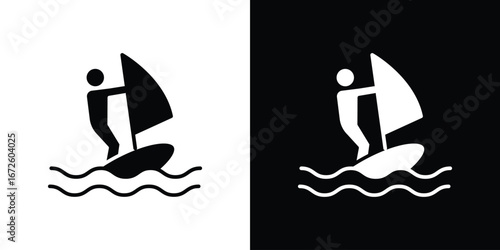 Windsurf icon design vector collection. flat icons.