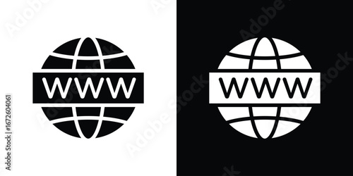 Website globe icon design vector collection. flat icons.