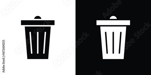 Trash Bin icon design vector collection. flat icons.