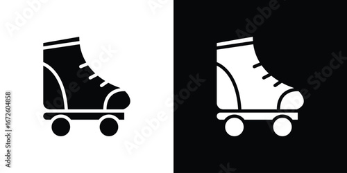 Roller skates icon design vector collection. flat icons.