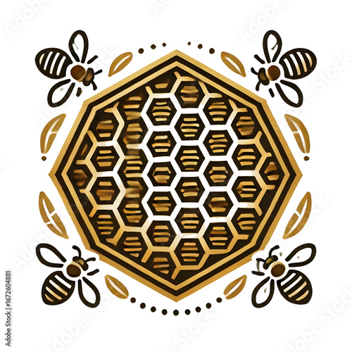 Honeycomb symbol isolated on white background
